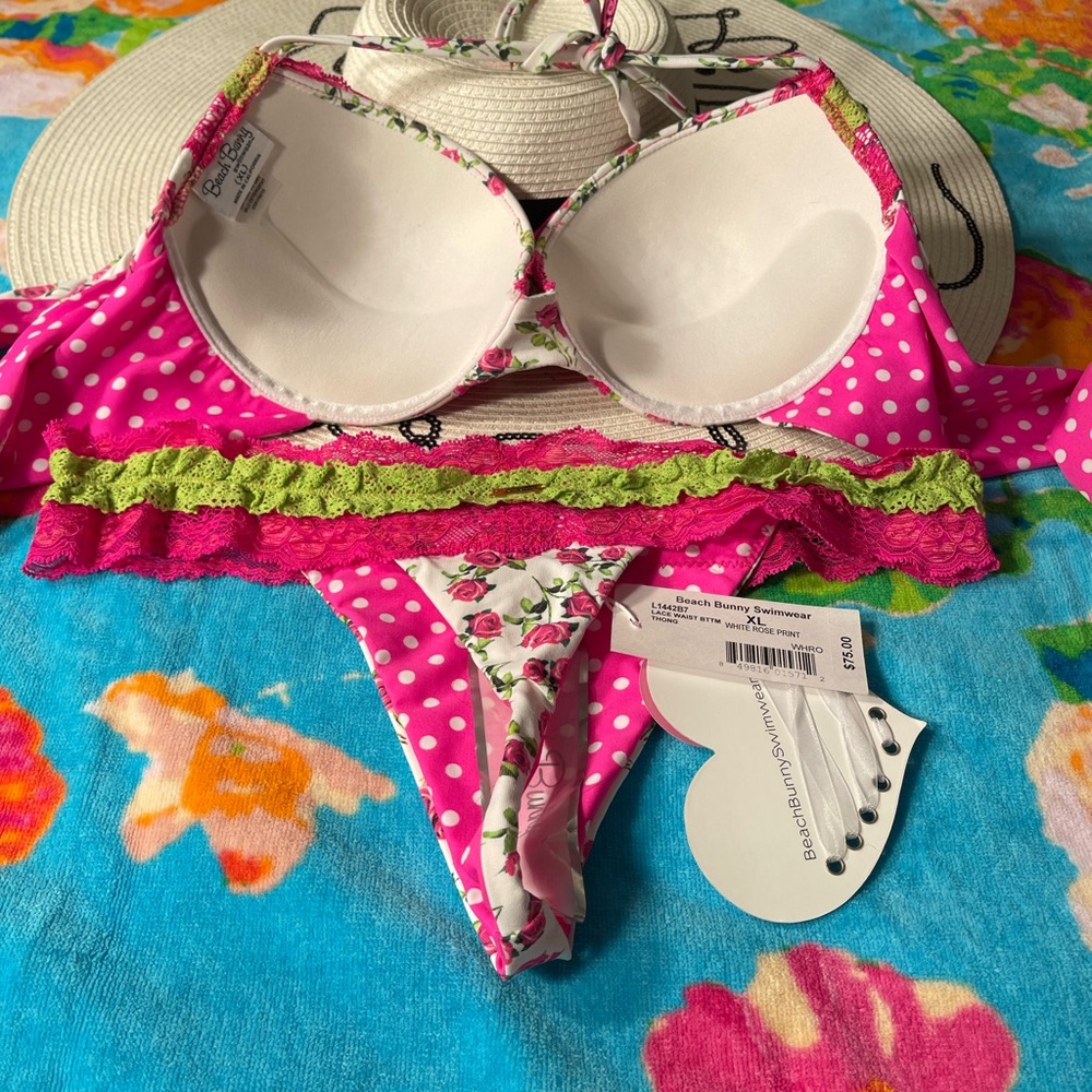 NWT beach bunny bikini made in USA XL set Garden of Eden - Picture 8 of 11